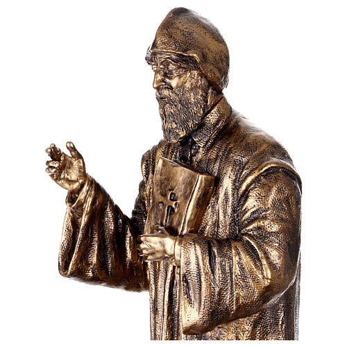 Statua San Charbel resina bronzata 40 cm 4