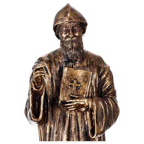 St. Charbel Statue in Bronzed Resin, 40 cm 2