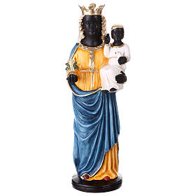 Painted Resin Statue of Our Lady of Oropa, 40 cm