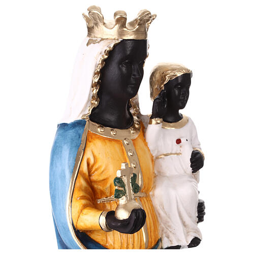 Painted Resin Statue of Our Lady of Oropa, 40 cm 6