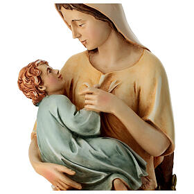 Virgin with Child statue in painted resin, 50 cm