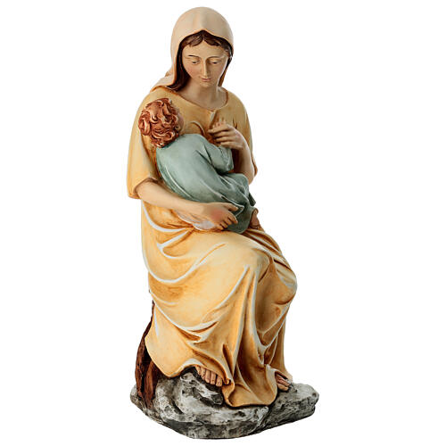 Virgin with Child statue in painted resin, 50 cm 5