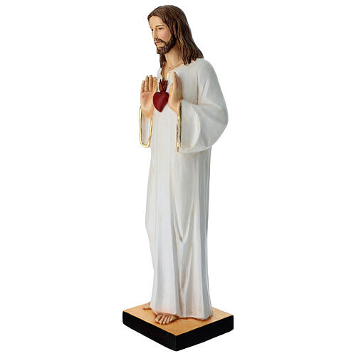 Statua Gesù maestro con cuore votivo resina 60 cm 3