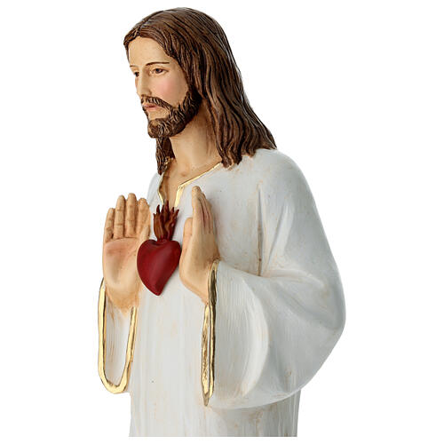 Statua Gesù maestro con cuore votivo resina 60 cm 4