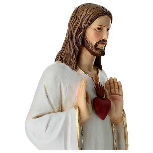 Statua Gesù maestro con cuore votivo resina 60 cm 6