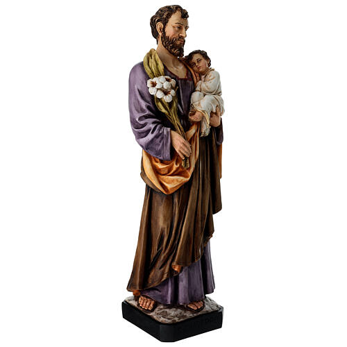 Święty Józef z Dzieciątkiem figura z kolorowej żywicy 60 cm 5