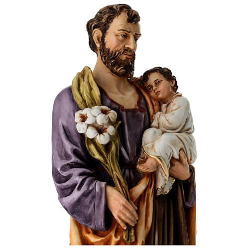 Święty Józef z Dzieciątkiem figura z kolorowej żywicy 60 cm 6