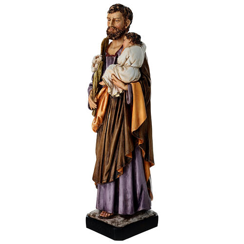 São José com Menino estátua resina colorida 60 cm 3
