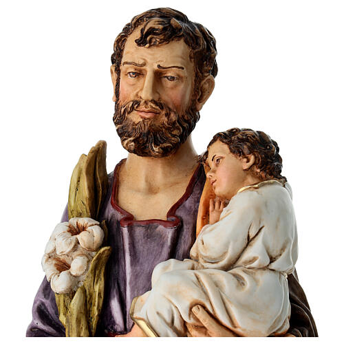 St Joseph with Child colored resin statue, 60 cm 2