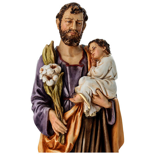 St Joseph with Child colored resin statue, 60 cm 4