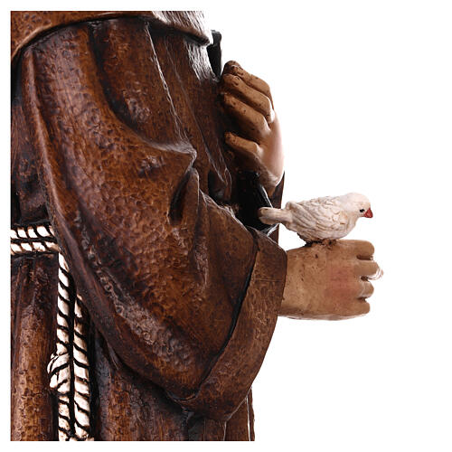 Statue of St. Francis of Assisi with painted wolf, resin, 24 in 10