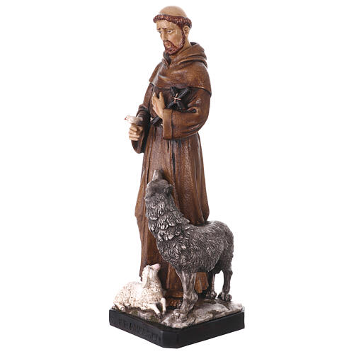Estatua San Francisco de Asís con lobo resina pintada 60 cm 4