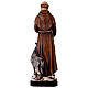 Estatua San Francisco de Asís con lobo resina pintada 60 cm s12