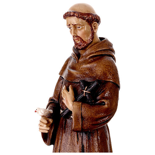 Saint Francis of Assisi Statue with Wolf in Painted Resin, 60 cm 5
