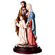 Heilige Familie – Statue aus farbig gefasstem Resin mit Holzsockel, 35 cm s3