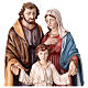 Sacra Famiglia statua resina colorata base legno 35 cm s2