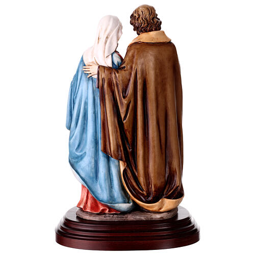 Święta Rodzina figura z żywicy, kolorowa, na drewnianej podstawie, 35 cm 8