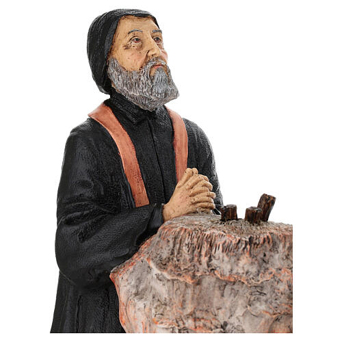 Painted resin statue of Saint Maron, 11x5x10 in 5
