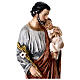 Saint Joseph and Jesus, painted resin statue, 16 in s4