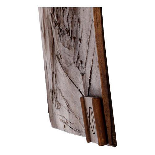 Way of the Cross, wood finish resin, 15 stations, 14x11x0.4 in 17