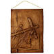 Via Crucis effetto legno in resina 15 stazioni 36x27x1 cm s5