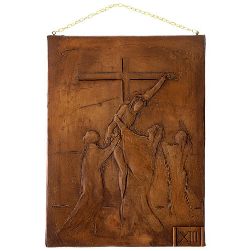 Via Sacra efeito madeira em resina 15 estações 36x27x1 cm 13
