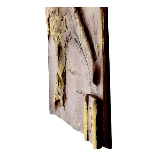 Via Crucis 15 stazioni resina marrone e oro 35X28X1 cm 17