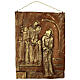 Via Crucis 15 stazioni resina marrone e oro 35X28X1 cm s1