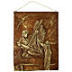 Via Crucis 15 stazioni resina marrone e oro 35X28X1 cm s3