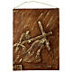 Via Crucis 15 stazioni resina marrone e oro 35X28X1 cm s5