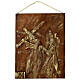 Via Crucis 15 stazioni resina marrone e oro 35X28X1 cm s6