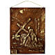 Via Crucis 15 stazioni resina marrone e oro 35X28X1 cm s7