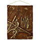 Via Crucis 15 stazioni resina marrone e oro 35X28X1 cm s9