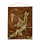 Via Crucis 15 stazioni resina marrone e oro 35X28X1 cm s11