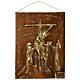 Via Crucis 15 stazioni resina marrone e oro 35X28X1 cm s13