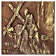 Via Crucis 15 stazioni resina marrone e oro 35X28X1 cm s16