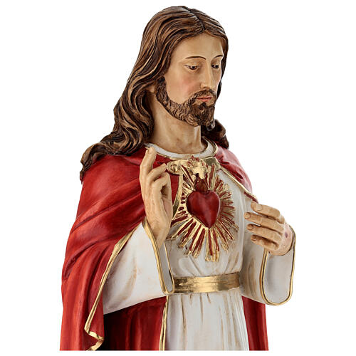 Estatua Sagrado Corazón de Jesús resina pintada 83 cm 6