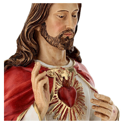 Estatua Sagrado Corazón de Jesús resina pintada 83 cm 7