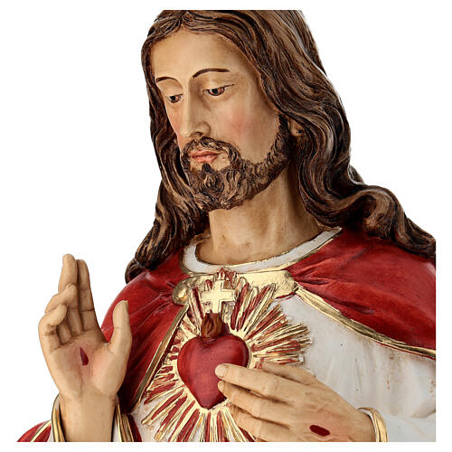 Estatua Sagrado Corazón de Jesús resina pintada 83 cm 9