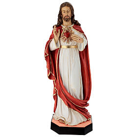 Statue of Sacred Heart in painted resin, 83 cm