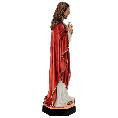 Statue of Sacred Heart in painted resin, 83 cm 8