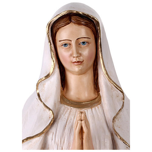 Statue Notre-Dame de Lourdes résine et poudre de marbre peinte 110 cm 2
