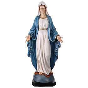 Statue Vierge Miraculeuse 110 cm résine et poudre de marbre peinte
