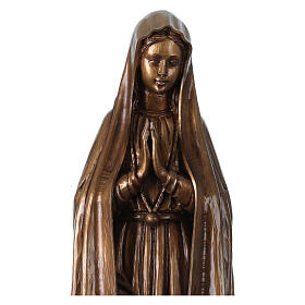 Virgen de Fátima para exterior bruñida Val Gardena fibra de vidrio 60 cm
