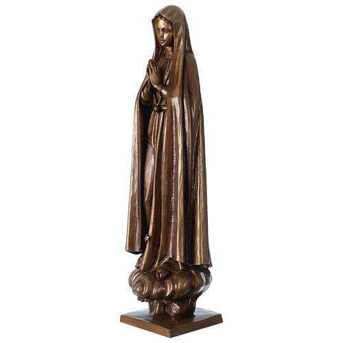 Virgen de Fátima para exterior bruñida Val Gardena fibra de vidrio 60 cm 3
