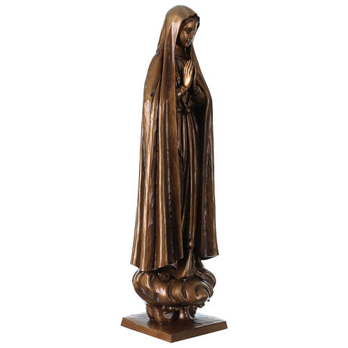 Virgen de Fátima para exterior bruñida Val Gardena fibra de vidrio 60 cm 5