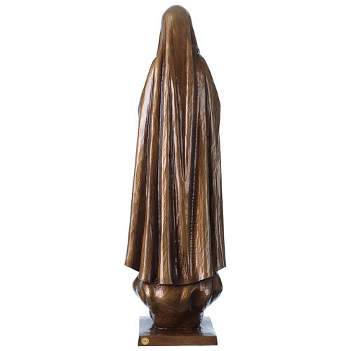 Nossa Senhora de Fátima para exterior fibra de vidro bronze 60 cm Val Gardena 8