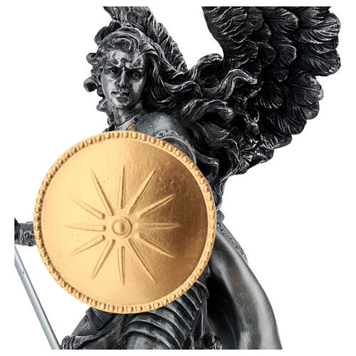 Erzengel Raphael mit Rüstung, Schild und Lanze – Resin, 35 cm, Veronese Design 4