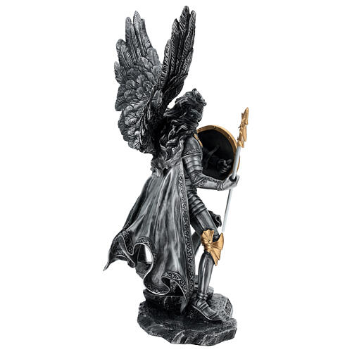 Arcángel Rafael con armadura escudo lanza resina 35 cm Veronese Design 8