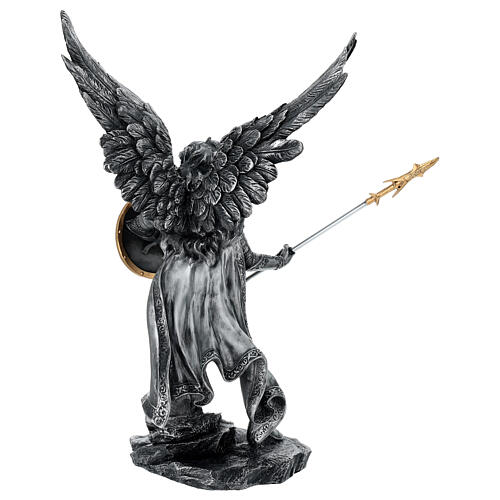 Arcángel Rafael con armadura escudo lanza resina 35 cm Veronese Design 9